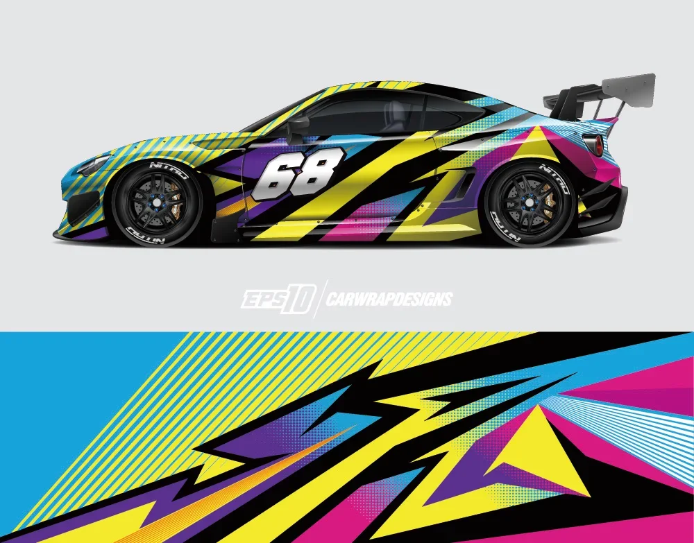 

Geometric Patterns Body Vinyl Wrap Modern Design Vector Image Full Wrap Sticker Decorative Car Decal Racing Car Graphic Decal