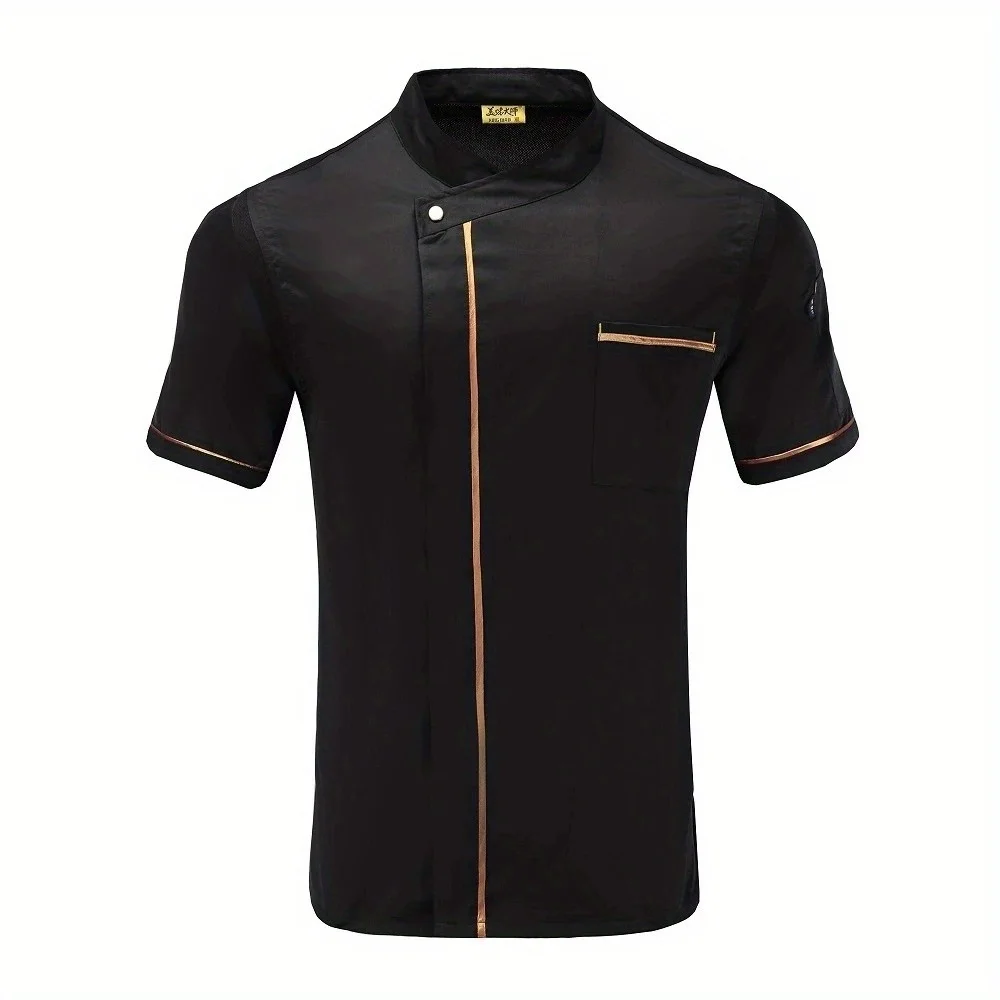 Top unisex con pannelli in rete, uniforme da ristorante di lusso per uomo e donna, perfetti per la cucina dell'hotel e l'Accademia culinaria