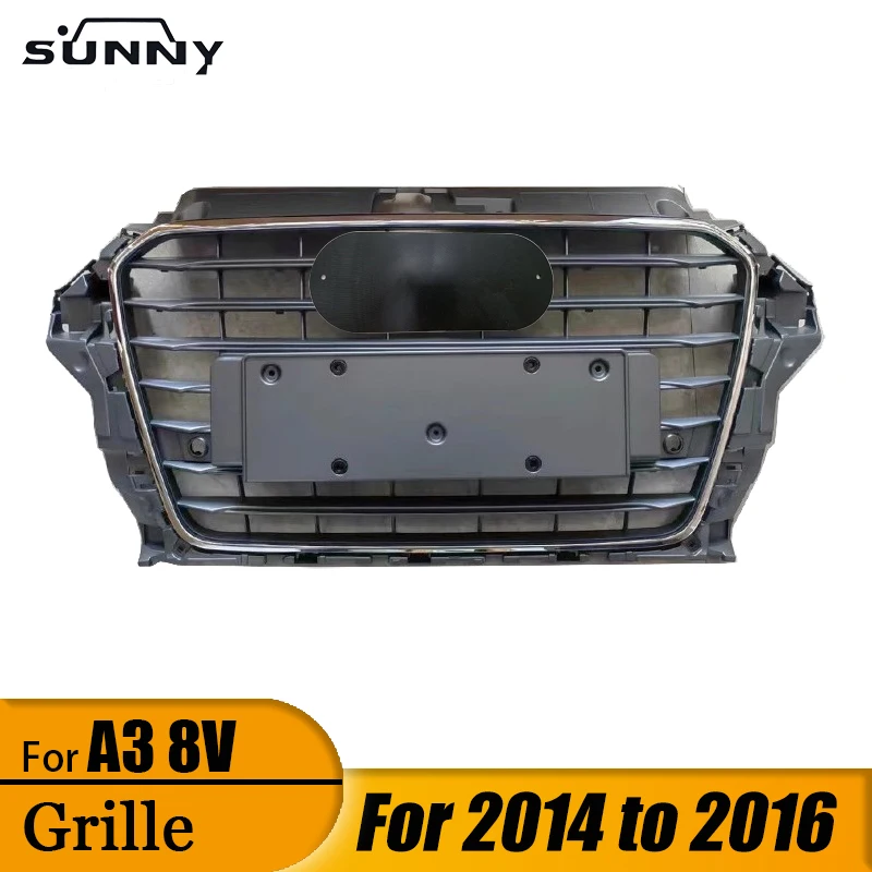 

Suitable for 14-16 Audi A3 front bumper center mesh grille A3