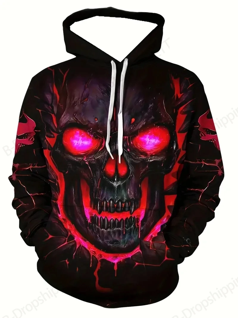 هالوين الجمجمة هوديس البلوز الرجال النساء موضة هوديس الهيكل العظمي ثلاثية الأبعاد طباعة رجالي هوديي المتضخم الملابس الخريف الشتاء جديد