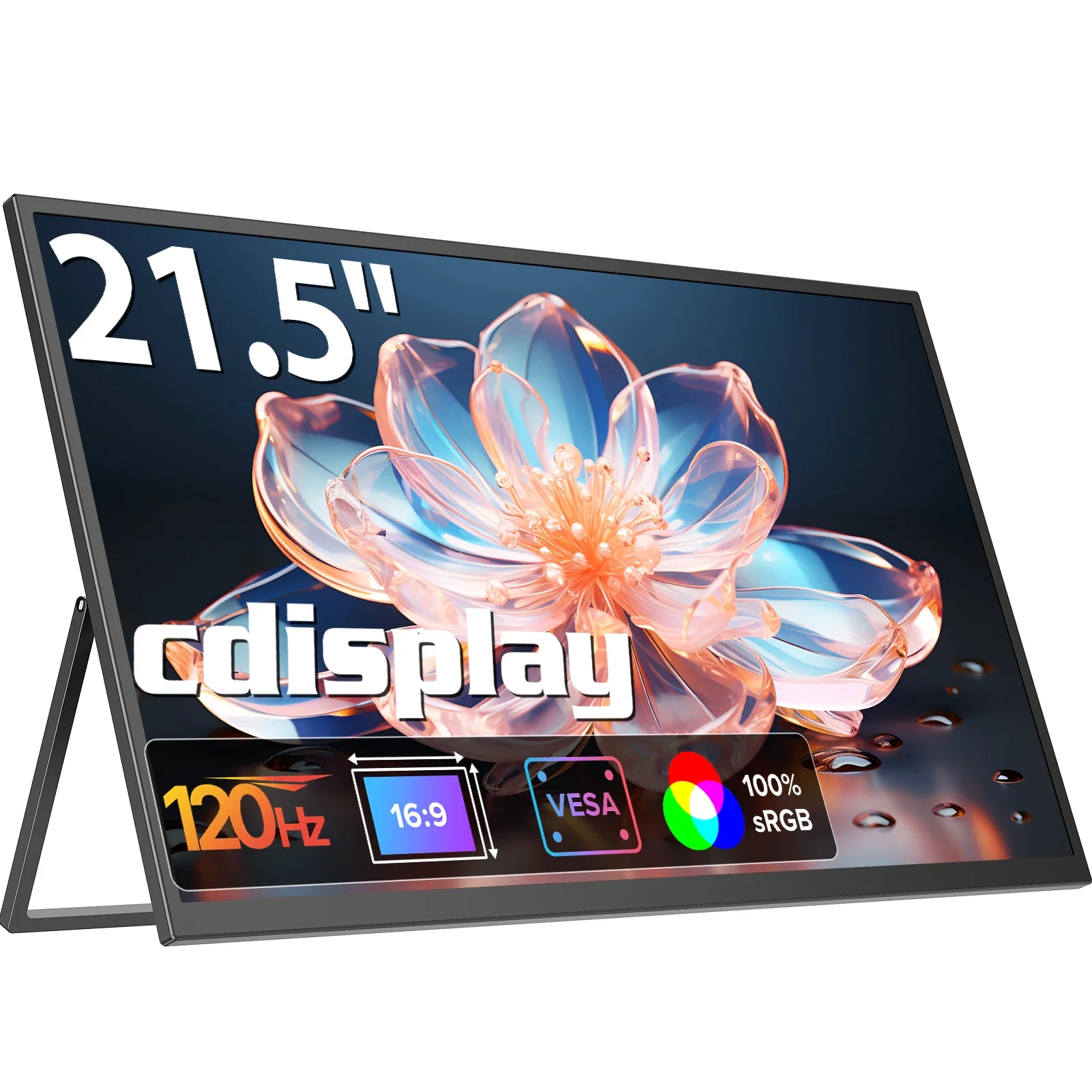 Cdisplay 21,5 Zoll großer tragbarer Monitor Full HD120 Hz Gamer-Monitor 180 °   Gaming-Reisebildschirm mit verstellbarem Ständer für Desktop-Laptops