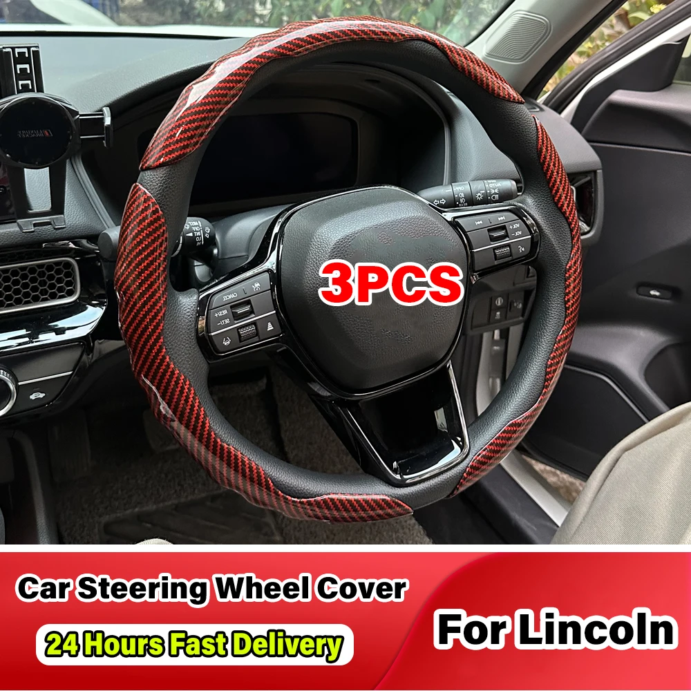 For Lincoln Navigator 2 MKZ MKX MKC MKS Nautilus CONTINENTAI Aviator Parts Car Steering Wheel Cover Auto Interior Accessories