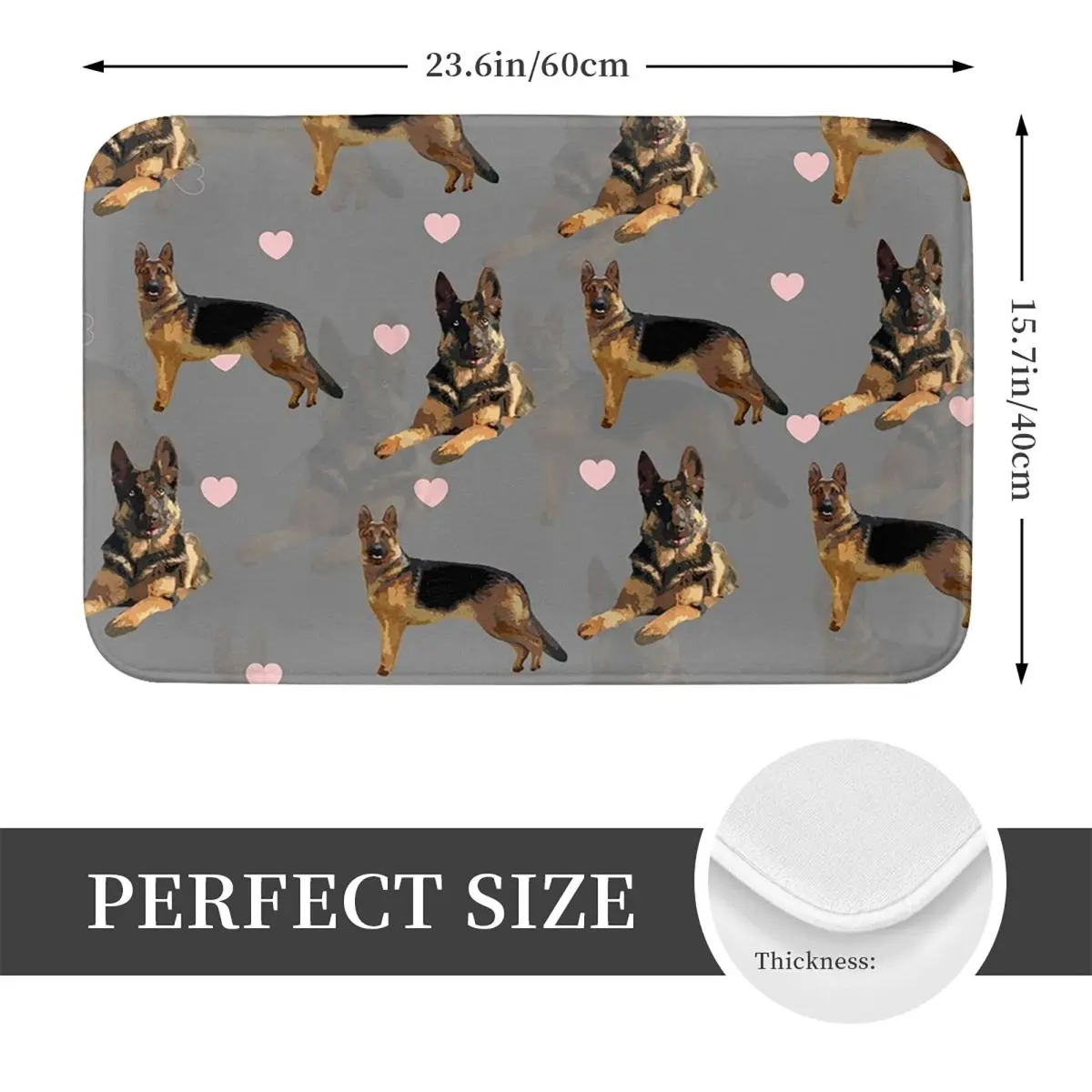 German Shepard Pattern Anti-slip Doormat Floor Mat Water oil proof Carpet Rug for Kitchen Entrance Home Living room Footpad Mats