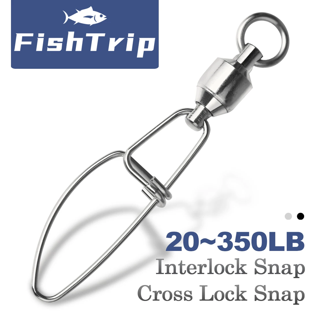 FishTrip Pesca Snap Gira Rolamento de Esferas Gira com Intertravamento de Aço Inoxidável Snap Gira de Pesca em Água Salgada de Aço Inoxidável