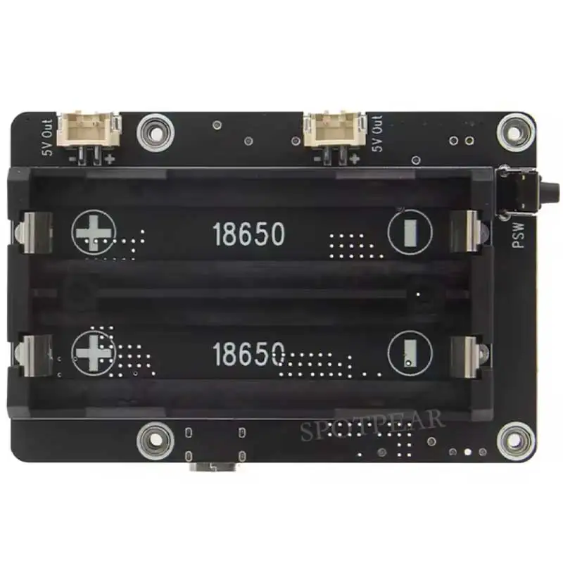 Placa de expansión UPS Raspberry Pi 5, fuente de alimentación ininterrumpida 5V 5A para batería 18650-Li (no incluida)