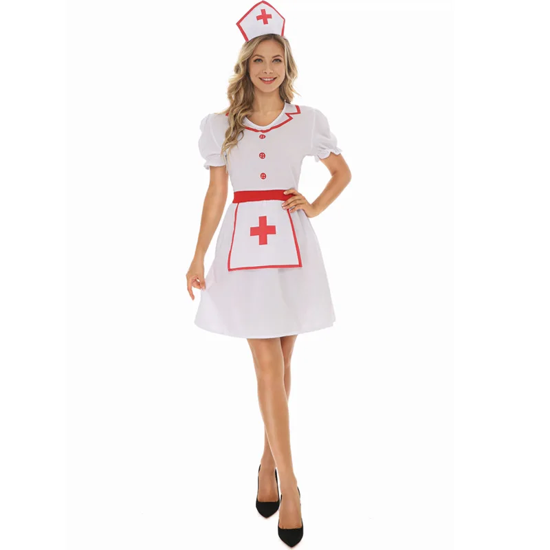 

Halloween Cosplay Lady Tube Top Sling Dress Women Japanese Nurse Sexy Costume