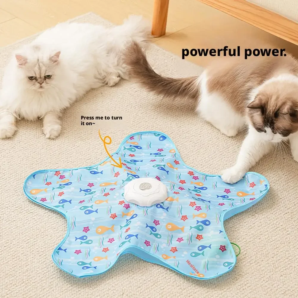 Rechargeable Automatic Cat Toy 3-Mode Touch-Activated Interactive Toy with Random Motion Concealed Feather & Squeaky Sound