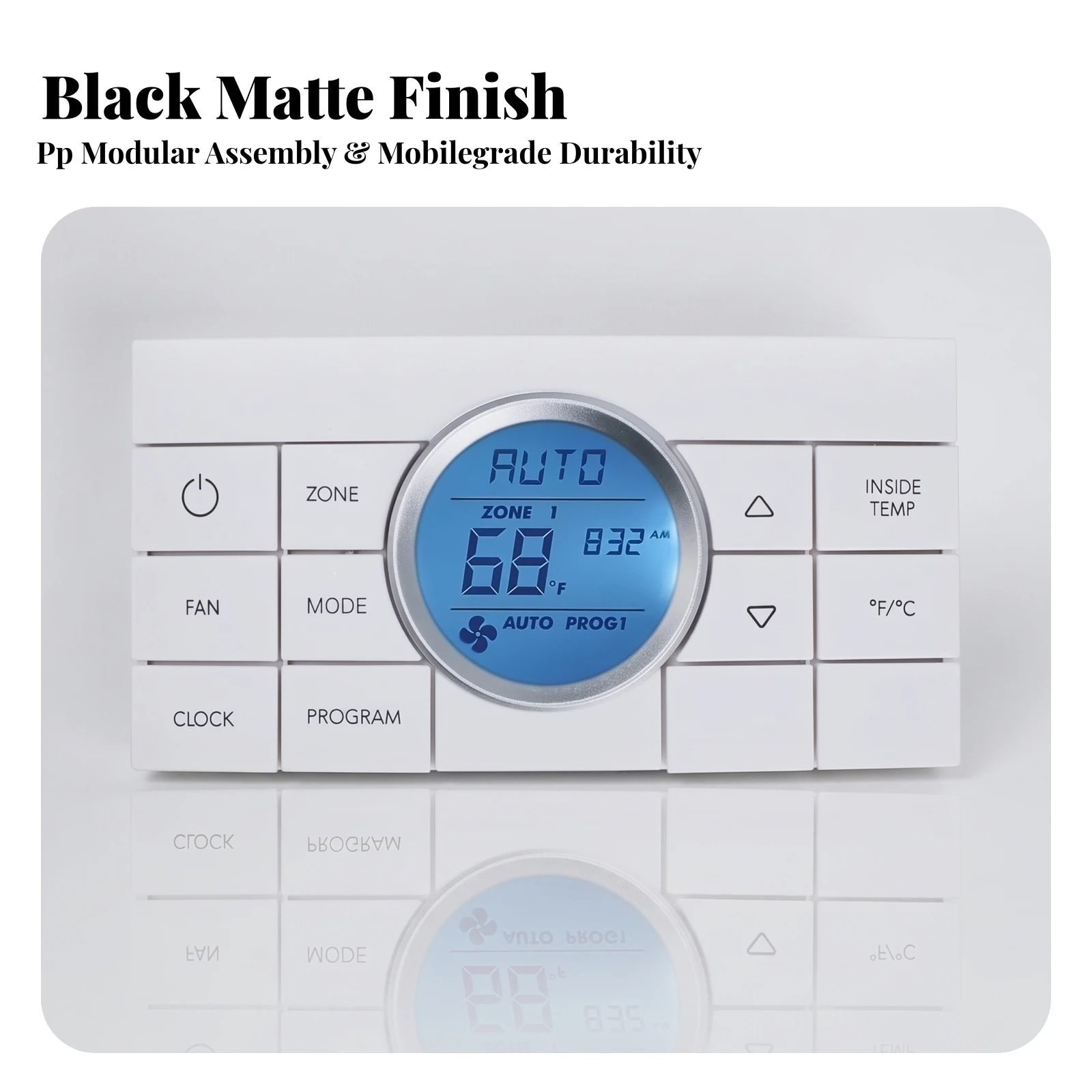 Single Zone RV Thermostat Digital Wall Mount Unit with Clear LCD Display for Campers