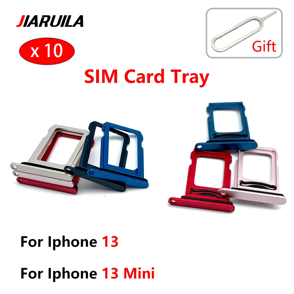 10 Pcs For iPhone 13 mini SIM Card Holder Tray Slot Holder Adapter Socket Single Dual Sim Card Socket Holder