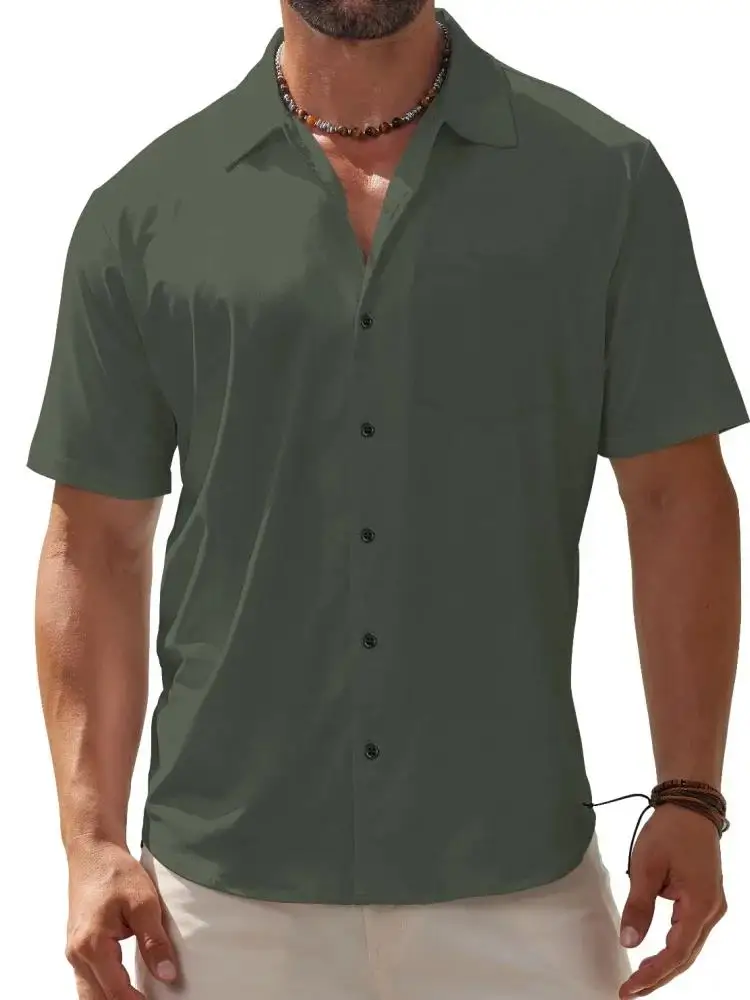 Men's Shirt Hawaiian Tropical Palm Flower 3D Print Button Shirts Top Summer Beach Shirt Camping Shirt Short Sleeved Men's Shirt