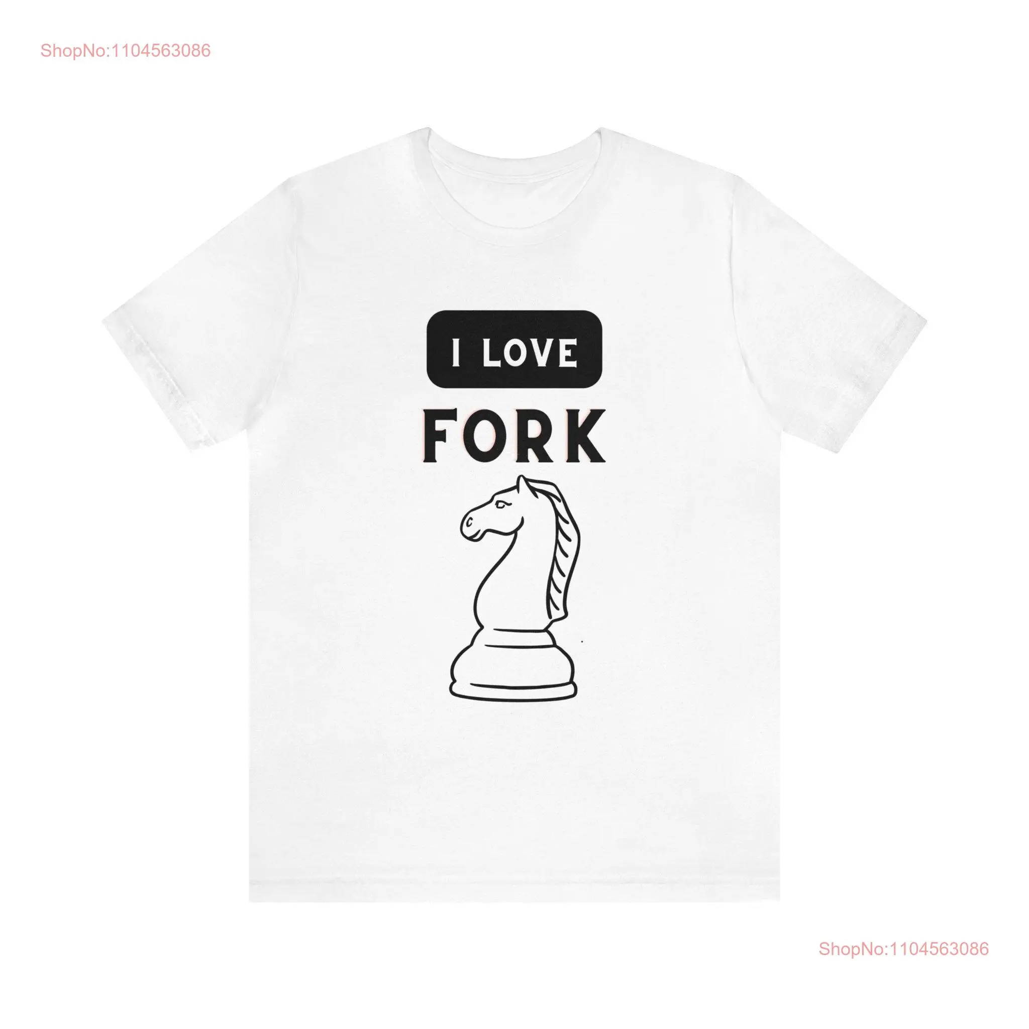 I Love Fork Chess T Shirt for Women Funny Lover Vintage Game Player  long or short sleeves