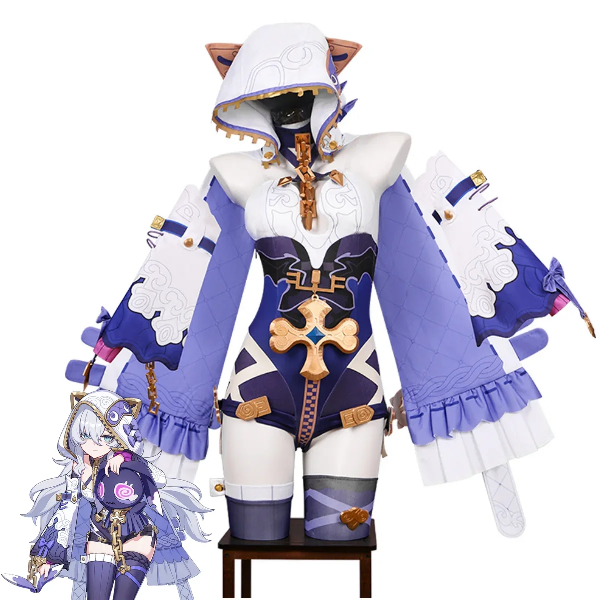 Game Honkai Impact 3 Theresa Apocalypse Cosplay Costume Schicksal Archbishop Hooded Shawl Jumpsuits Uniform Woman Sexy Party Set