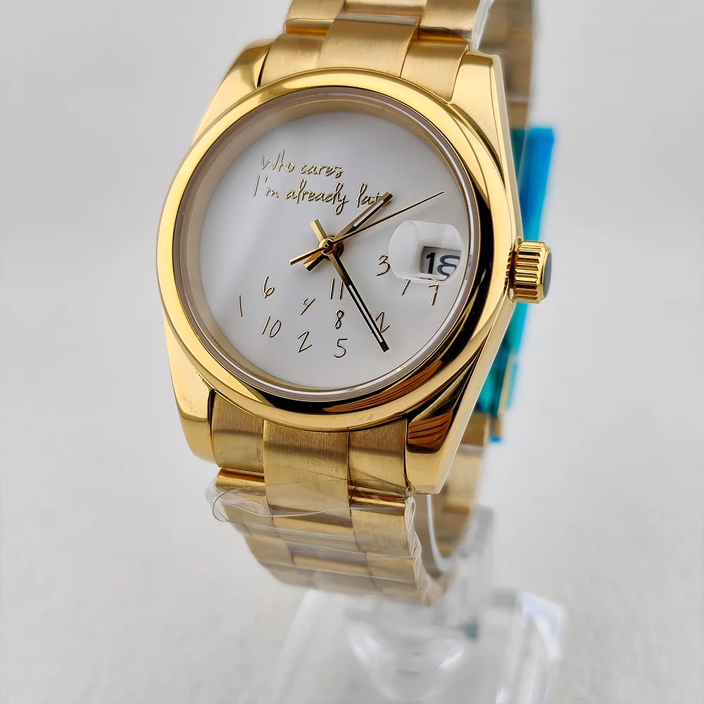 

Новые часы NH35: «Неважно, я уже опоздал» — 36 мм/39 мм, металлическая текстура, матовый циферблат, сапфировое стекло, механизм NH35