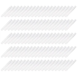 100Pcs 12X100mm Transparent Laboratory Clear Plastic Test Tubes Vials With Push Caps School Lab Supplies