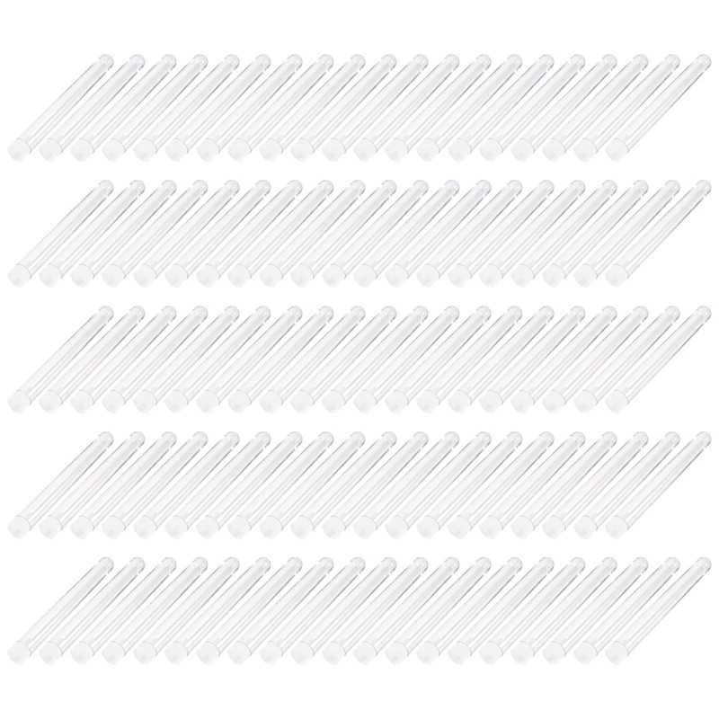 100Pcs 12X100mm Transparent Laboratory Clear Plastic Test Tubes Vials With Push Caps School Lab Supplies