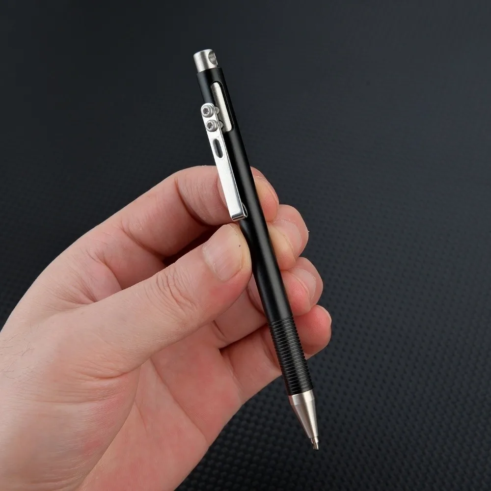 Portable Stainless Steel Retractable Ballpoint Pen Metal Heavy Duty Business Signature Pen Click Gel Pen School Office