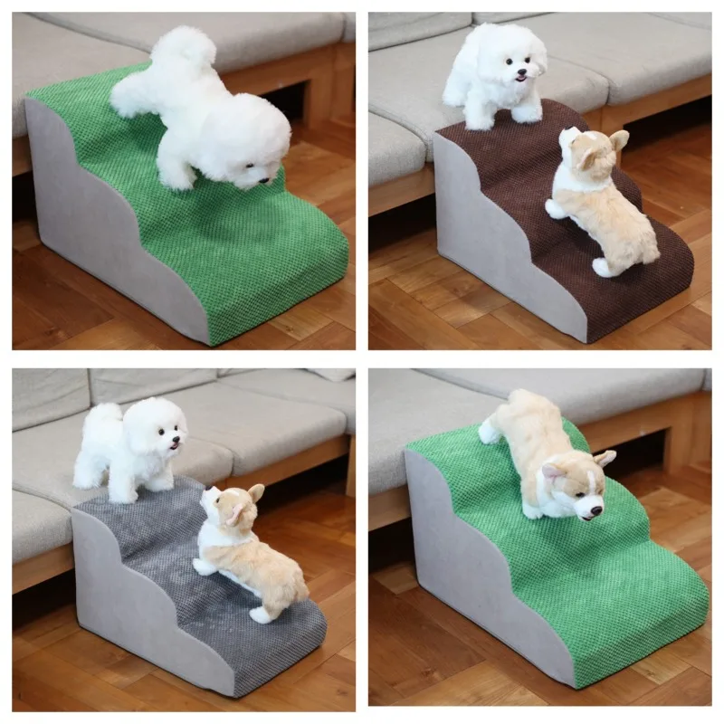 

Pet Dog 2/3 Stairs High Density Foam Non Slip Removable Dog Climbing Stairs Ramp Stairs for Elderly Injured Dogs with Joint Pain