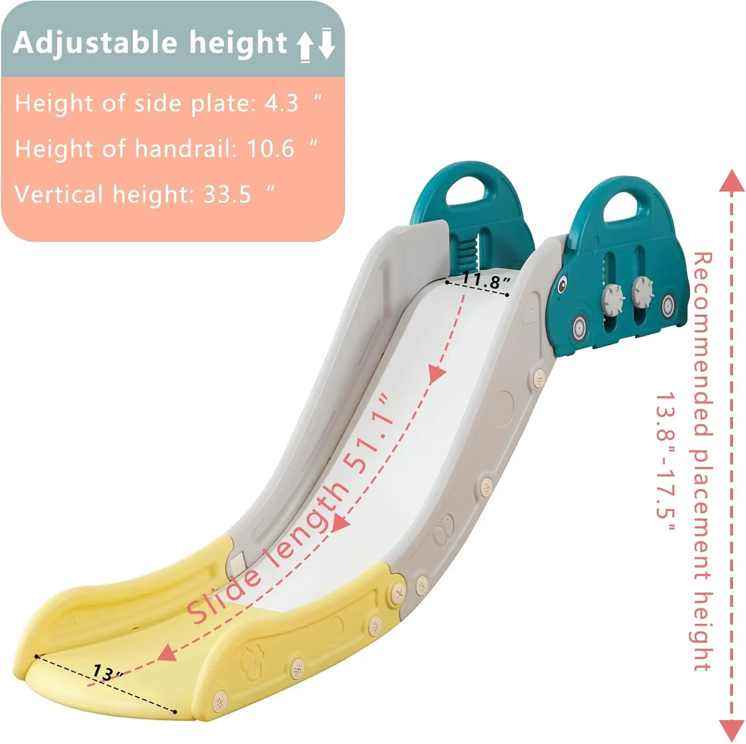 Glissière de canapé pour enfants, toboggan simple familial, peut être utilisé avec des lits, des escaliers, des tables de chevet et des escaliers, convient à un usage intérieur