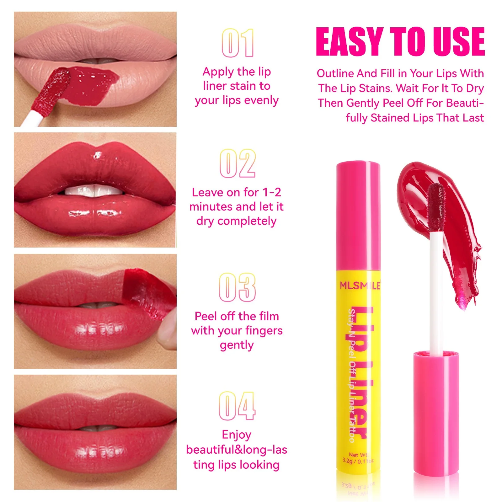 Lápiz labial líquido despegable de 6 colores, lápiz labial mate Natural de larga duración, maquillaje Sexy, máscara de labios, cosméticos