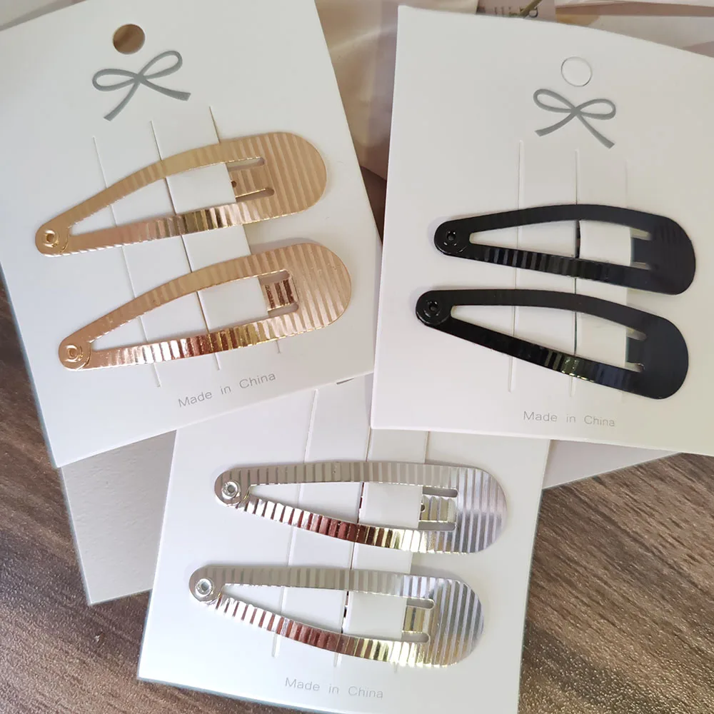 2szt Urocze europejskie i amerykańskie złote srebrne spinki do włosów BB dla dziewczynek Prezent Koreańskie akcesoria do włosów Ozdoba imprezowa — zdjęcie 4