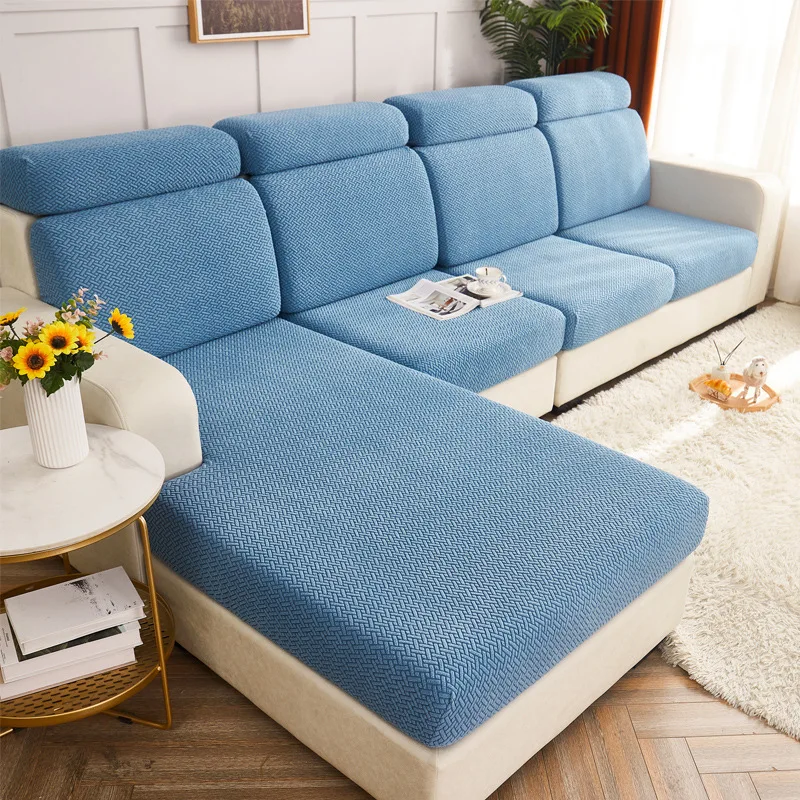 

Thick Cushion Cover Fitted Sofa Covers Living Room Washable Stretch Jacquard Seat Cover Furniture Protector Sectional Sofa S032