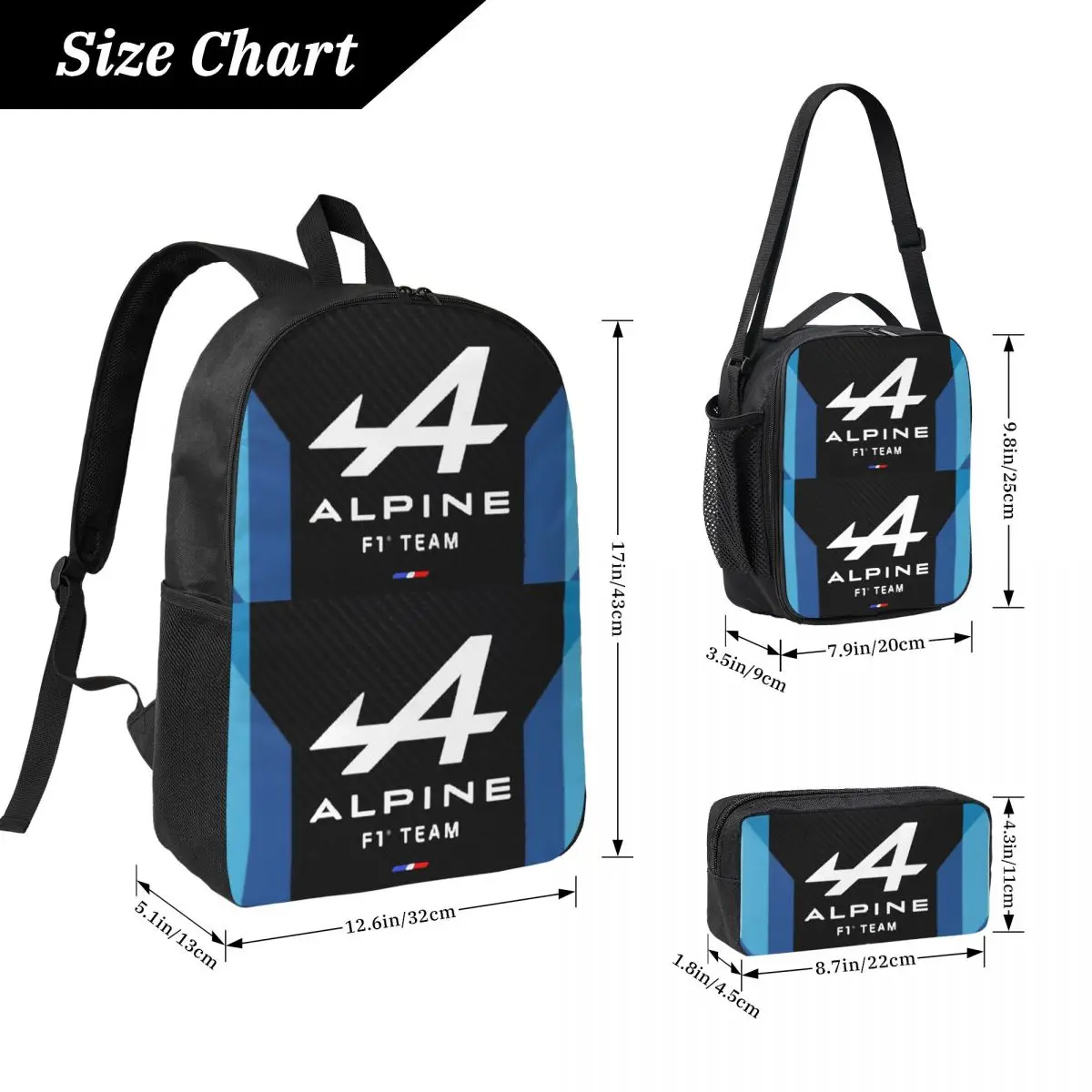 جبال الألب فريق حقيبة الظهر طالب بنين بنات BookBag حقيبة مدرسية حقائب كتف الكمبيوتر 3ps معزول حقيبة الغداء مقلمة