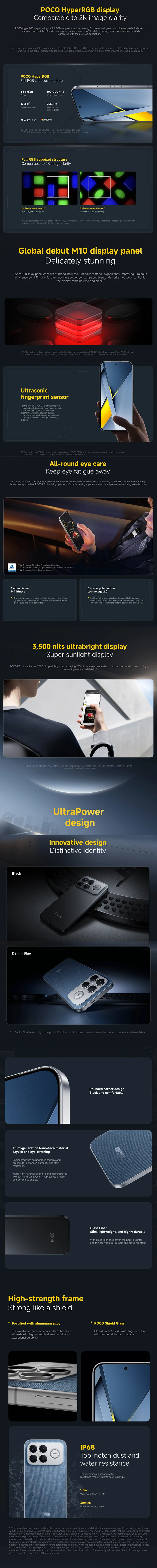Poco F8 Ultra 5g Smartphone Snapdragon ® 8 Elite Gen 5 6.9"120Hz Poco Hyper Rgb Amoled Display 6500Mah 100W Wired 50Mp Ip68 Nfc