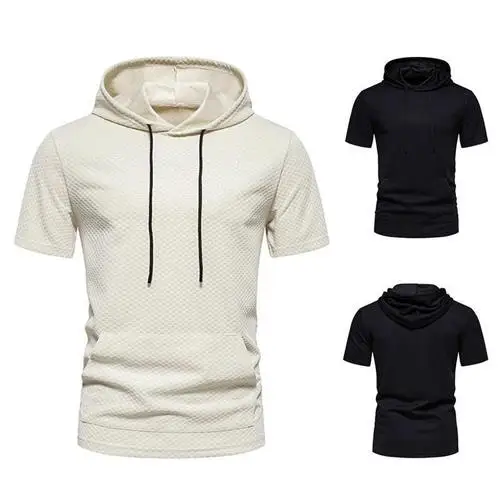 

Men's plus Size Hooded ort Sve T-irt Breathable Polyester Fiber Modern Sle Youth ular Daily Wear Tee Dimensiona...