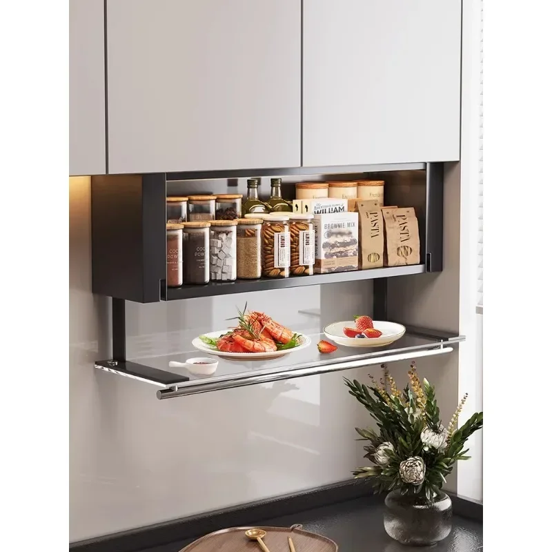 

-Стеллаж для приправ, настенная кухонная полка для приправ, подвесной шкаф без перфорации, шкаф для хранения приправ