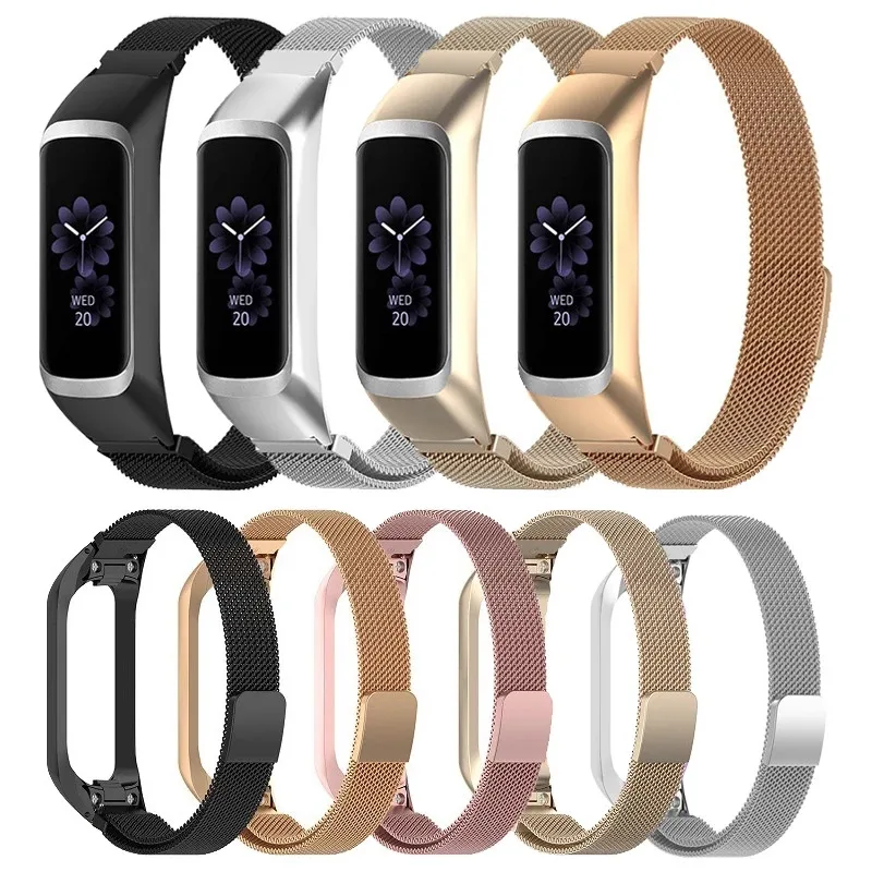 Magnetic Loop Strap for Samsung Galaxy Fit 2 Band Replacement Stainless Steel Metal  Bracelet For Samsung Fit2 R220 Correa