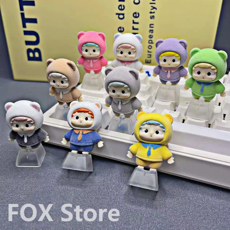

DIY Cartoon mini plush toy keycap tie short plush cute doll gift translucent mechanical keyboard keycap