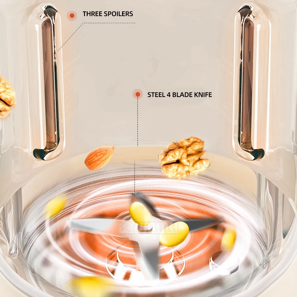 آلة حليب الصويا المنزلية الصامتة 500 مللي خلاط حليب الصويا متعدد الوظائف خلاط عصارة التدفئة التلقائية
