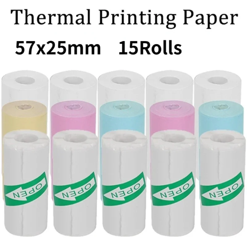 57*25MM Thermal Paper Label Sticker Self-adhesive Rolls Paper For Mini Printer Instant Print Kids Camera Photo Paper