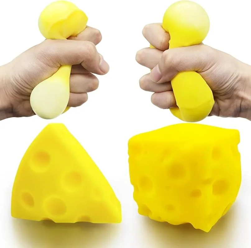 Käse-Squishy Langsam Aufsteigendes Fidget-Spielzeug Langsam Zurückfedernder Quetschball Stressabbau für Erwachsene Sensorisches Angstlinderungsspielzeug – Detail 7