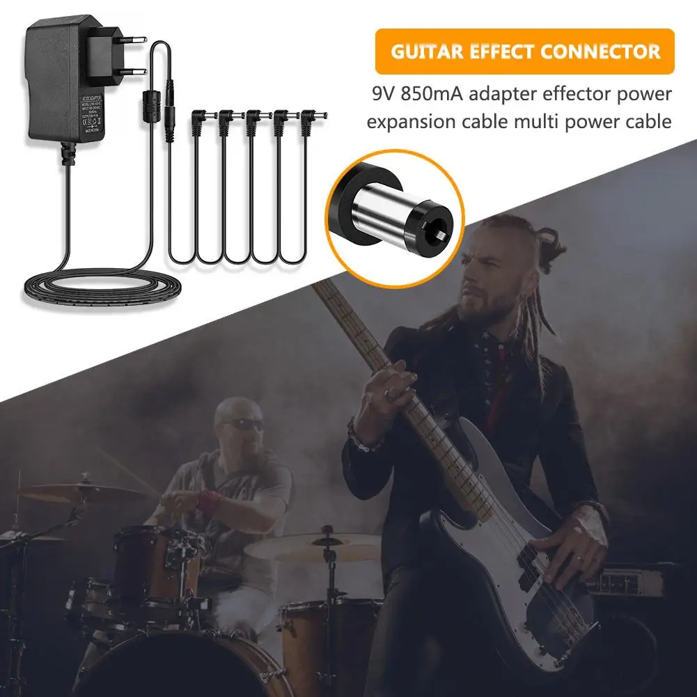 5 Way Electric Guitar Effect Pedal Power Supply Accessories Cables Adapter Cord for Boss Vox Stomplab JOYO KLIQ Wah Pedals