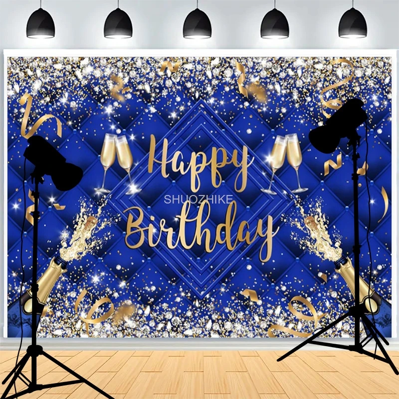 블랙 골드 시리즈 크라운 사진 배경, 사진 촬영용 소품 배너, 풍선 생일 파티 사진 스튜디오 배경 BD-04