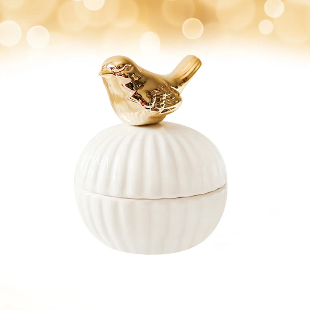1 قطعة صندوق مجوهرات الذهب السيراميك الصغيرة المحمولة المنظم صندوق تخزين حاوية حلوى الزفاف ديكور المنزل نمط الطيور