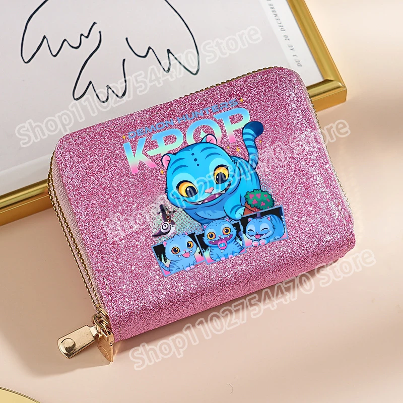جديد KPop شيطان الصيادين الاطفال المحفظة أنيمي طباعة محفظة نسائية للعملات المعدنية الفتيات الكرتون المحمولة مفتاح المال تخزين أكياس الأطفال هدايا عيد ميلاد