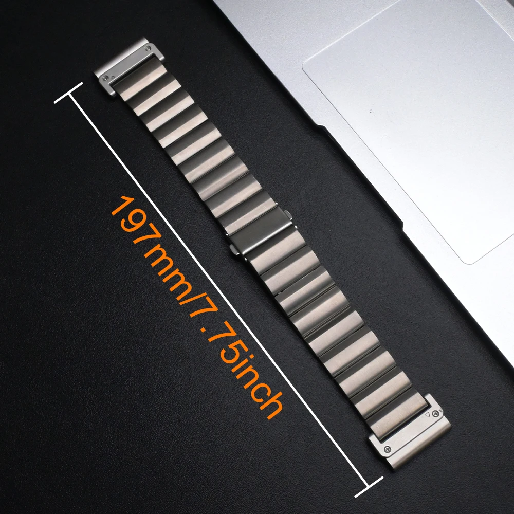 ไทเทเนียม 26 มม.สำหรับนาฬิกาการ์มิน Fenix ​​8 7X Pro 51 มม.Fenix ​​6 Pro 5 Plus สร้อยข้อมือสายรัดข้อมือสำหรับการ์มิน เอนดูโร่ 3 Instinct 2X