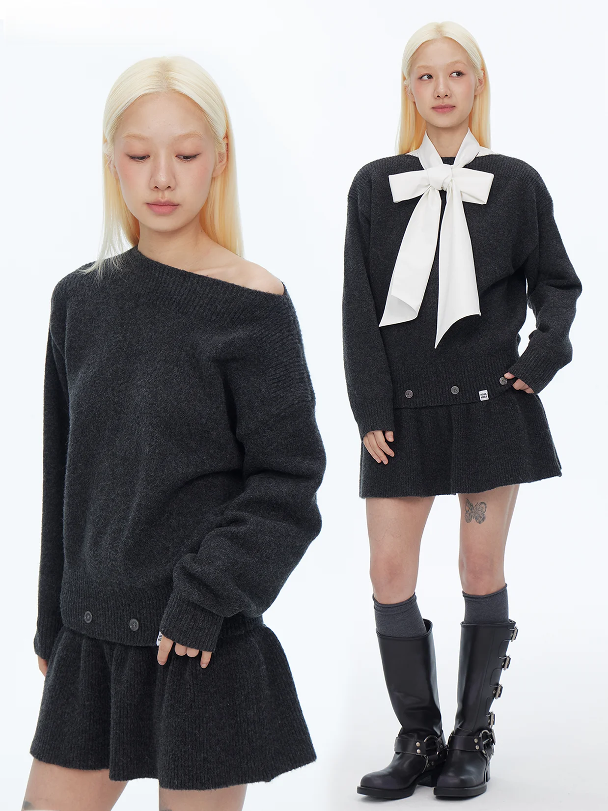 

Свитер с одним открытым плечом и рукавами-крылышками, свободного кроя, для дома, работы и повседневной носки