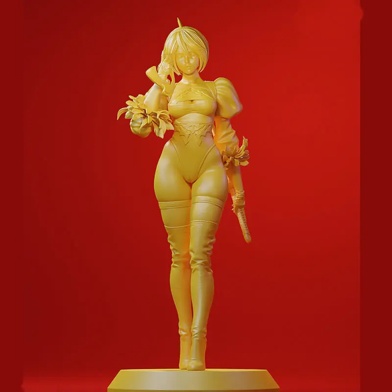 Game Character 2B 3D Print Model Unassembled Unpainted Custom Jigsaw Puzzle NSFW GK Figure Kit T_0110