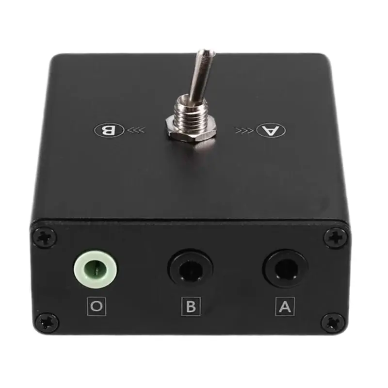 ABGI 3.5mm Audio Switcher, 2 for Ports Audio Splitter Box 2 in 1 Out, Mini Manual Headphone Audio Switch Selector