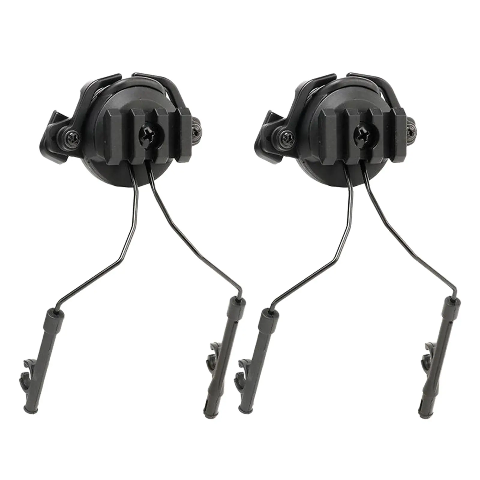 Headset Holder Helmet Adapter, Adjustable Helmet Rail Adaptor Headphones Bracket Hunting Earmuffs Support 360 Rtatory