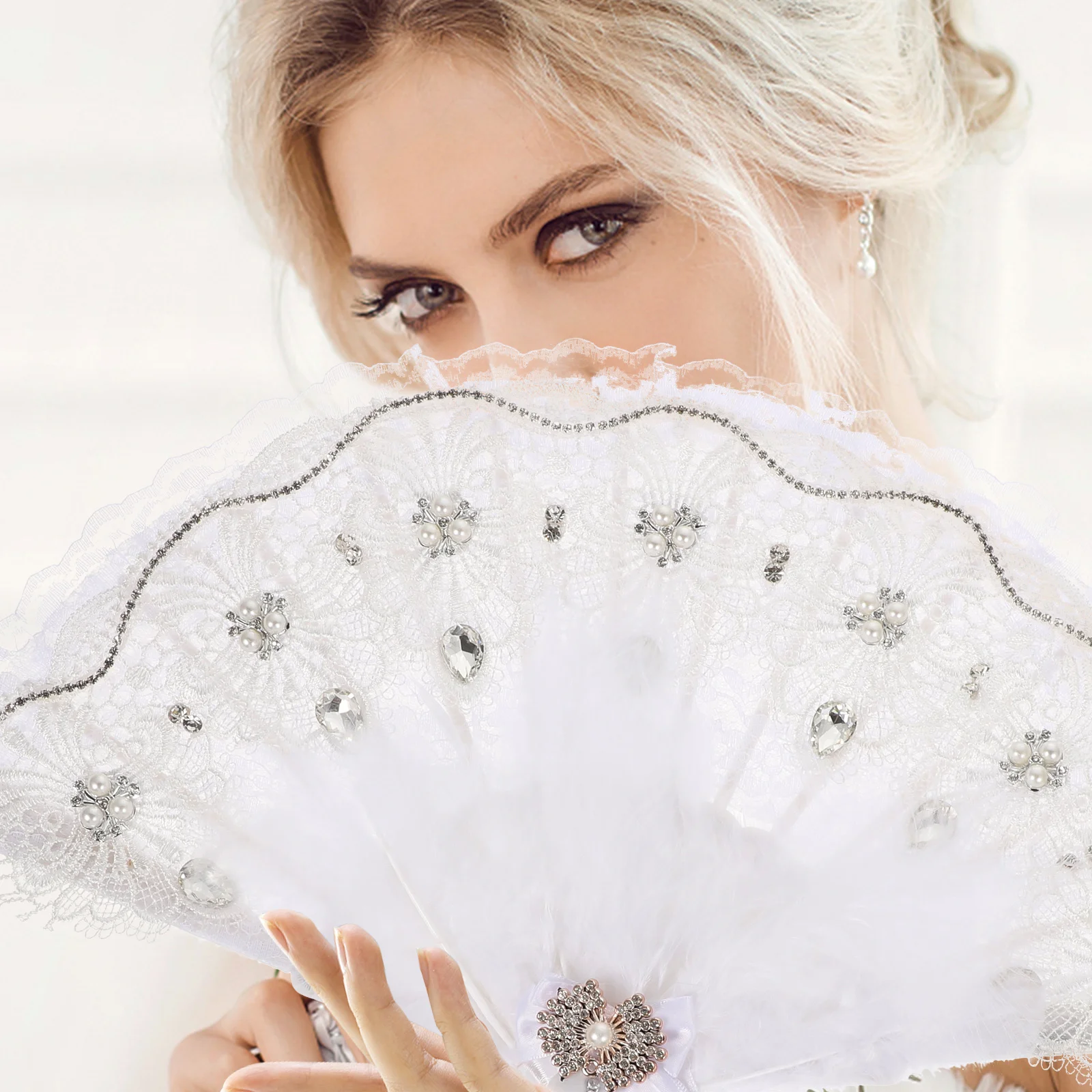 

Lace Fan Vintage Dance Silk Handheld Bridal Wedding Decorative Folding Plastic Stylish Photography Prop Gift