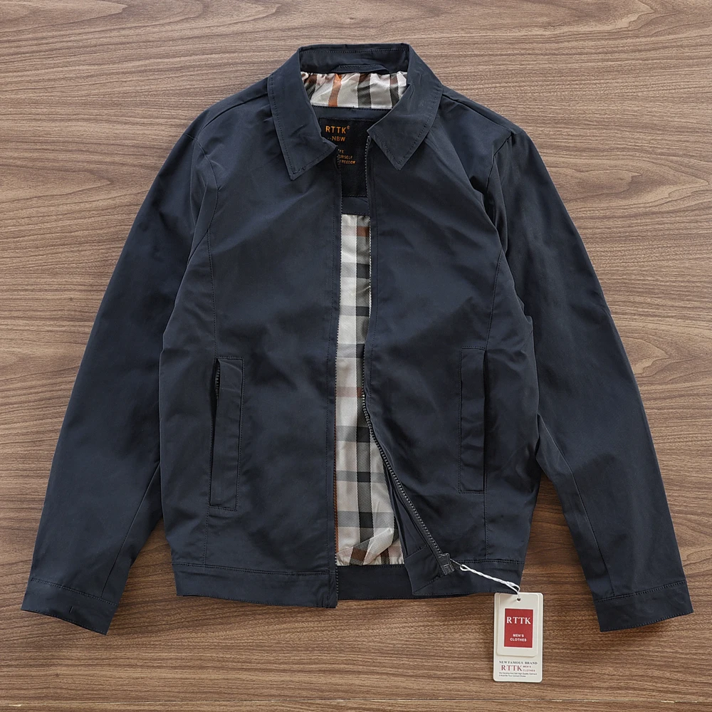 2025 Spring Autumn New American Retro Long Sleeve Lapel Zipper Cargo Jacket Men's Simple High End Business Casual Windproof Coat