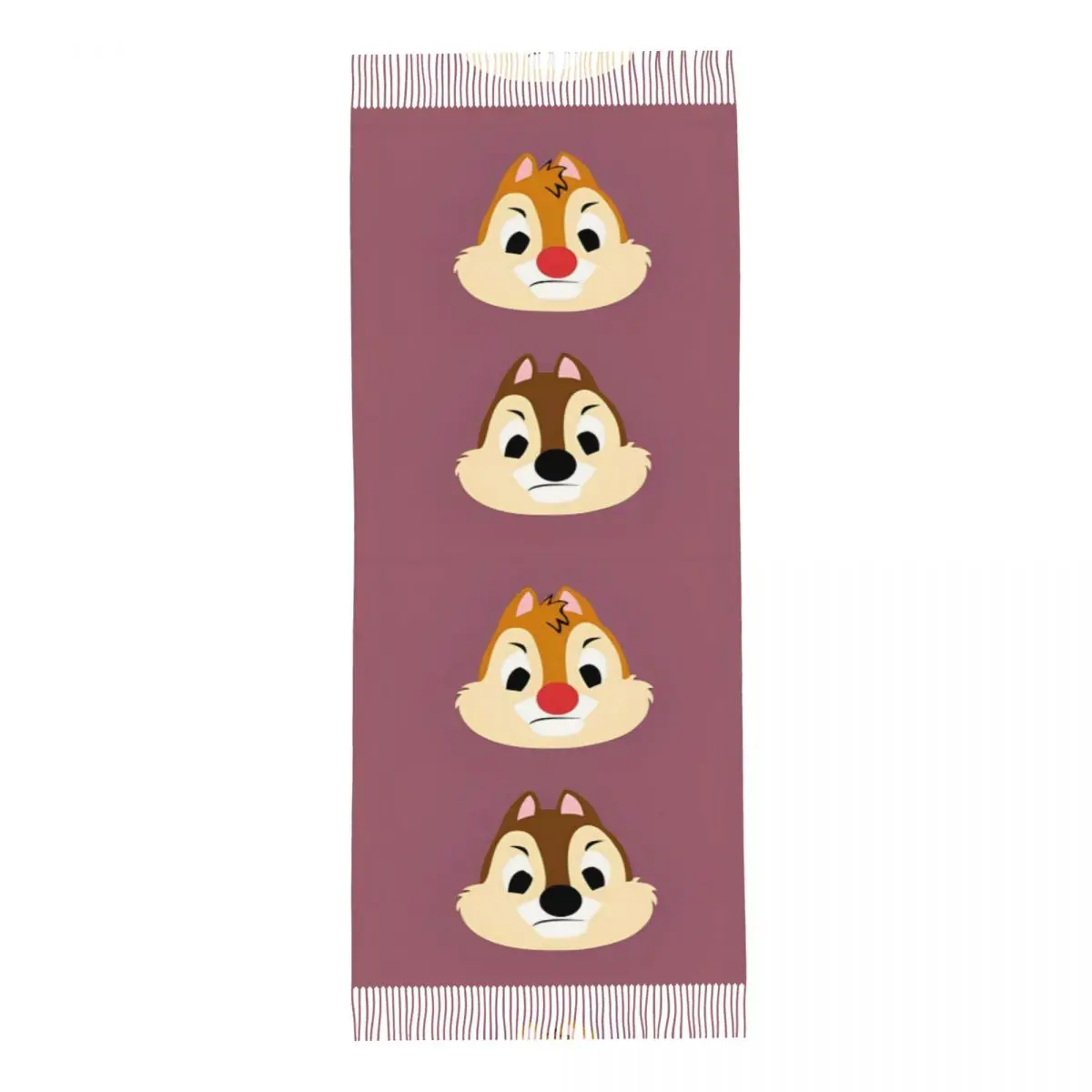 Chip 'n' Dale Hello Châle Round pour Femme, Écharpe Longue et Douce, Dessin Animé, Pashmina Mignon, Écharpes à Pompons, Hiver