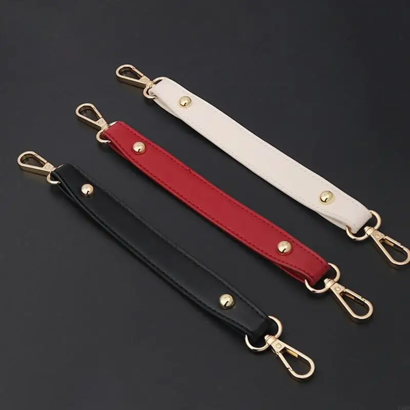 

340D Purse Strap Replacement Smooth PU Leather 10.62 Inch Short for Handbag Clutch Bag 0.51 Inch Wide Black/White/Red