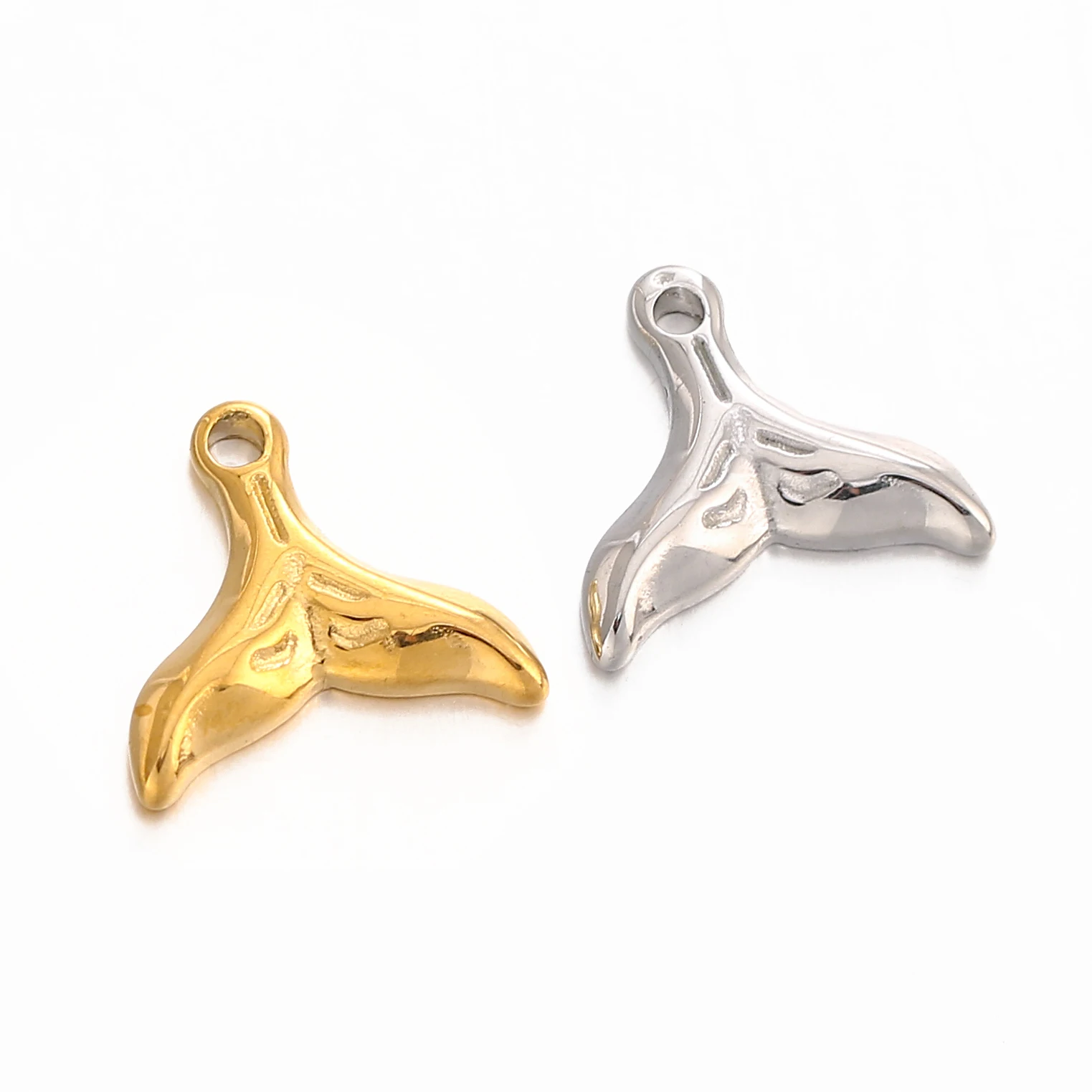 3 szt. Syrenka ryba ogon wieloryba Charms ze stali nierdzewnej Fishtail życie morskie motyw oceaniczny wisiorek 18K platerowane DIY tworzenia biżuterii Craft