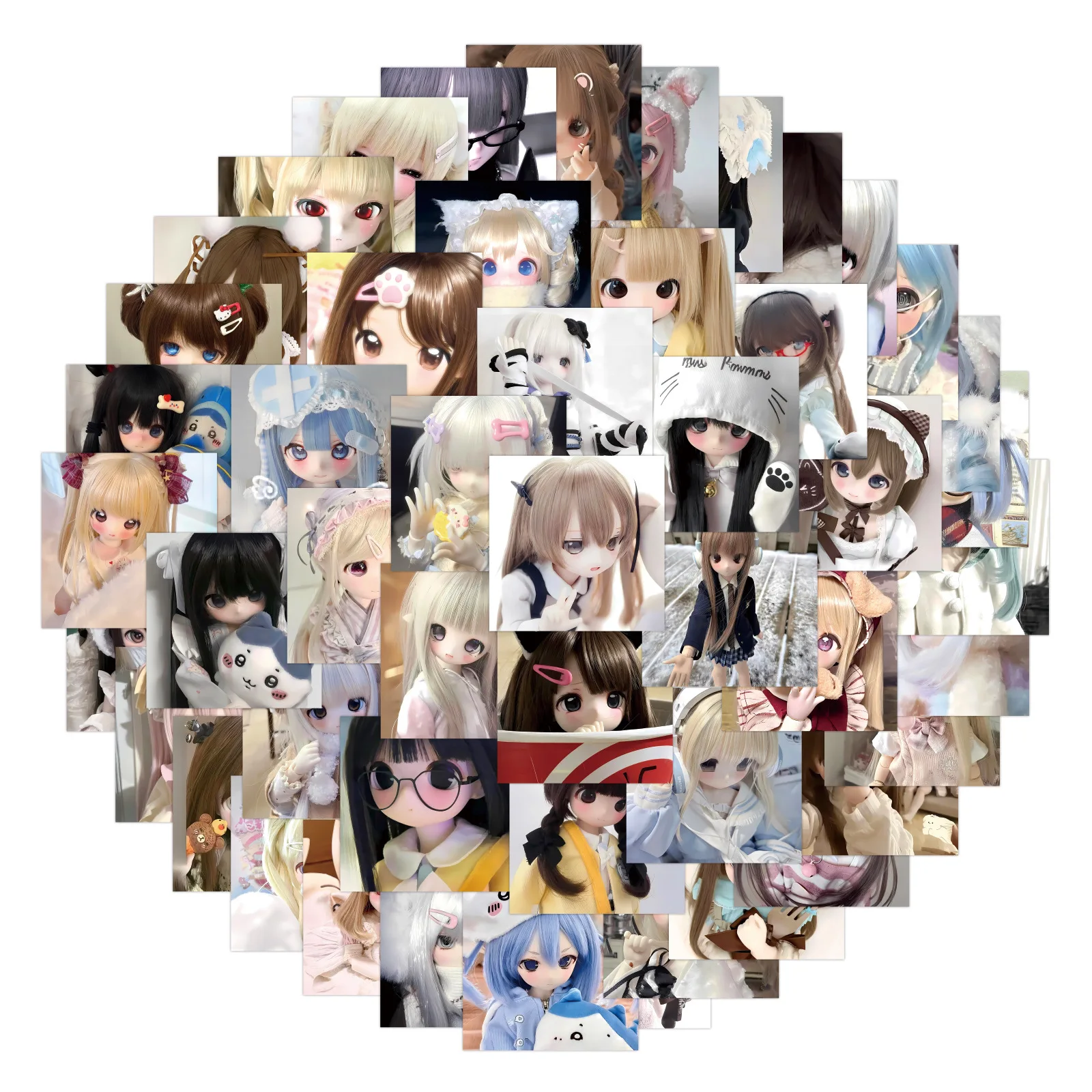 

10/40/80PCS Cartoon BJD Doll Sticker Cute Fun Creative Decoration Graffiti Decoration DIY Laptop Refrigerator Glasses Case