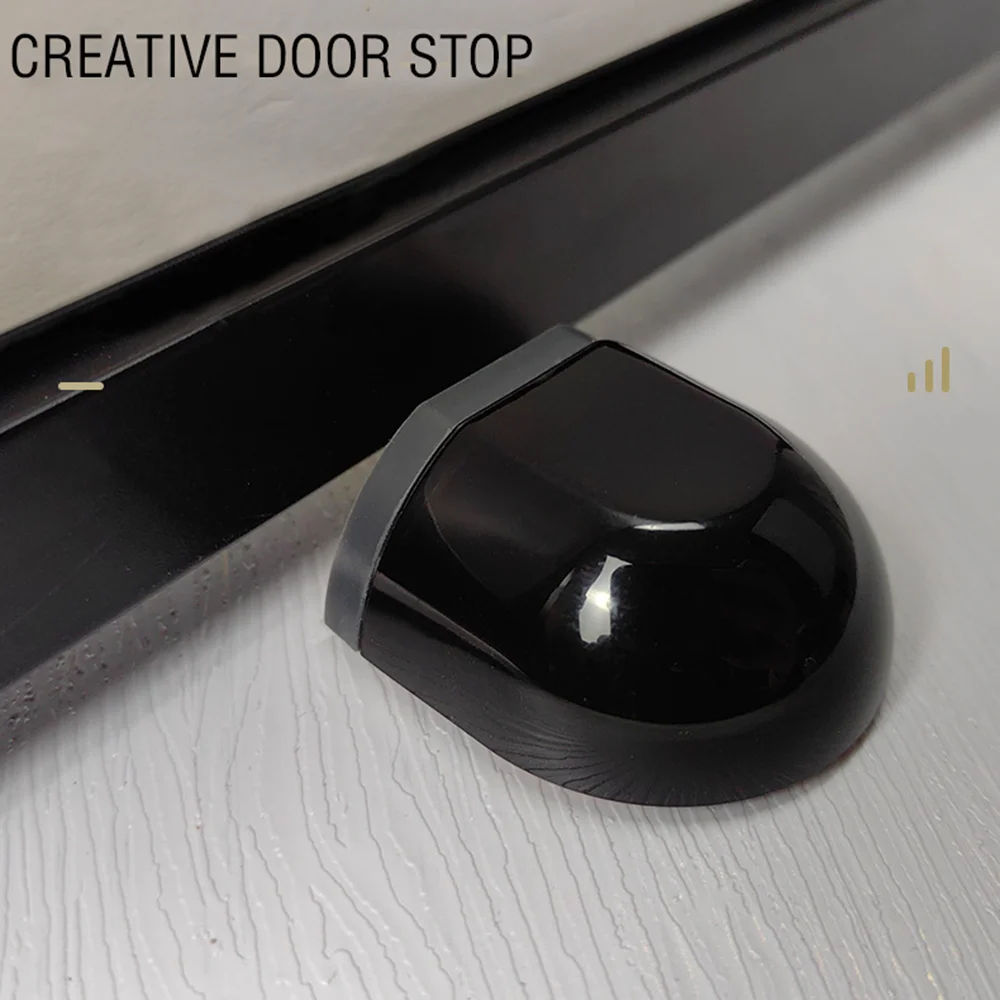 Black  Self-Adhesive Door Stopper  Door Holder Protect Walls And Furniture No Punch Furniture-Friendly Home Improvement